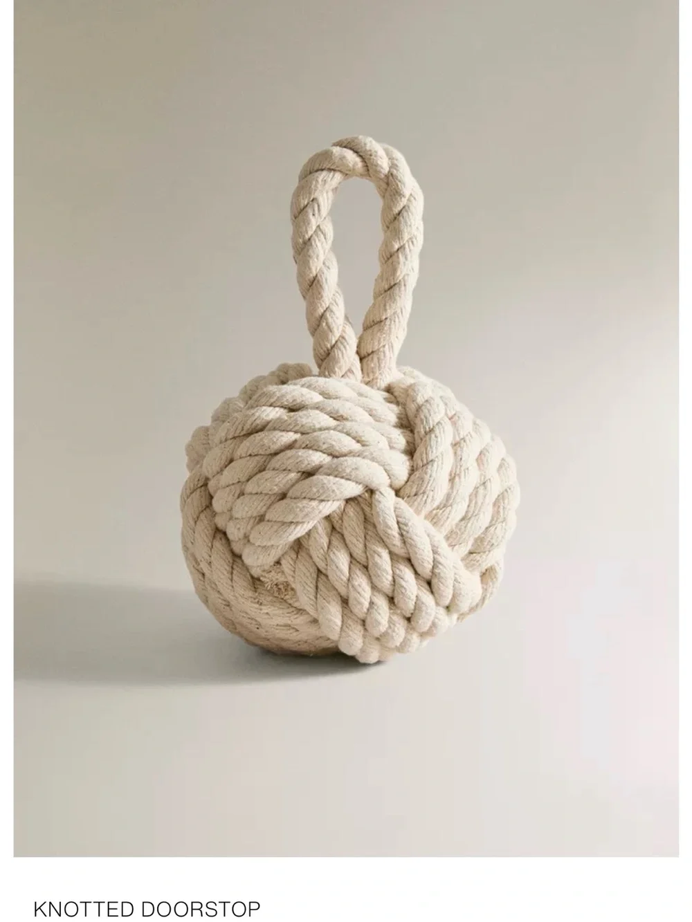 NWT Zara Home Natural Cotton Rope Doorstop